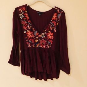 AE burgundy shirt/blouse